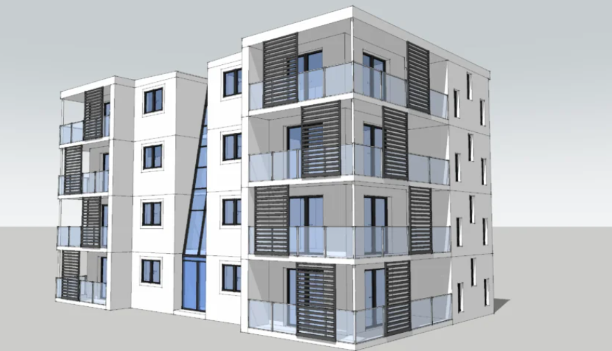 Maquette 3D brute filaire ou blanche issue d'un logiciel d'architecture