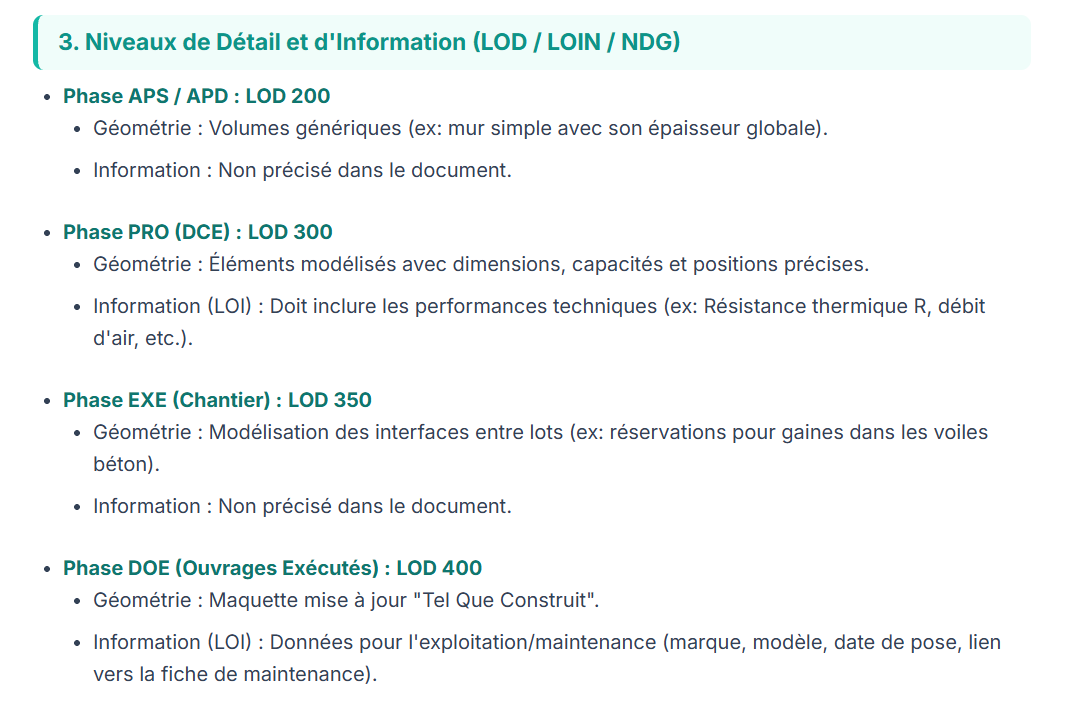 Extraction automatique de matrice LOD et LOI par l'IA de Klysia